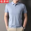 Hengyuanxiang Men's Ice Silk Short Sleeve Polo Shirt
