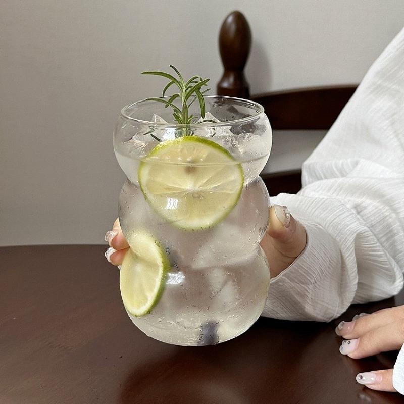 Einwandiges Haushalts-Gastfreundschafts-Saftglas aus hochreinem Borosilikatglas, hitzebeständig, transparent, Latte-Kaffeebecher, Frühstücksbecher