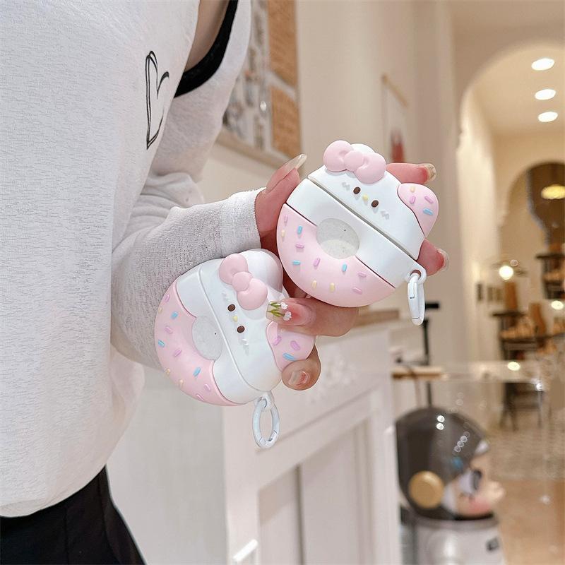 Bow Donut for Airpods 4th Generation Pro2 Apple Bluetooth Wireless Headset Cover 1/2/3 Generation Cute