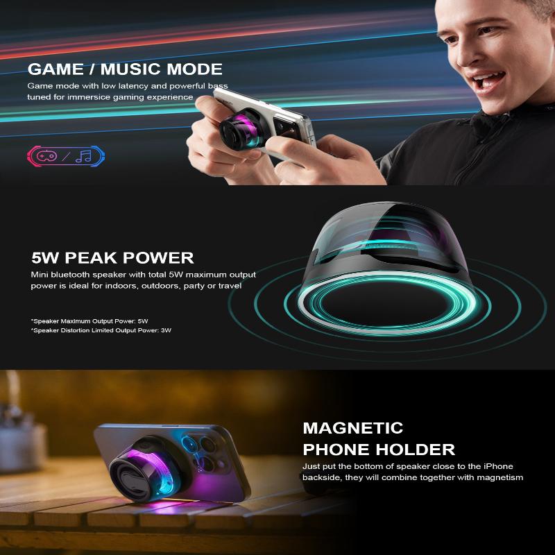 

Портативная Bluetooth-колонка Edifier Hecate G200 с RGB-подсветкой, магнитный динамик, Bluetooth 5.3, мини-звуковая колонка, 7 часов воспроизведения, держатель для телефона