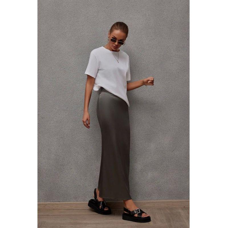 Solid Color Fish Tail Wrapped Hip Skirt Pure Color Fishtail Sheath Skirt