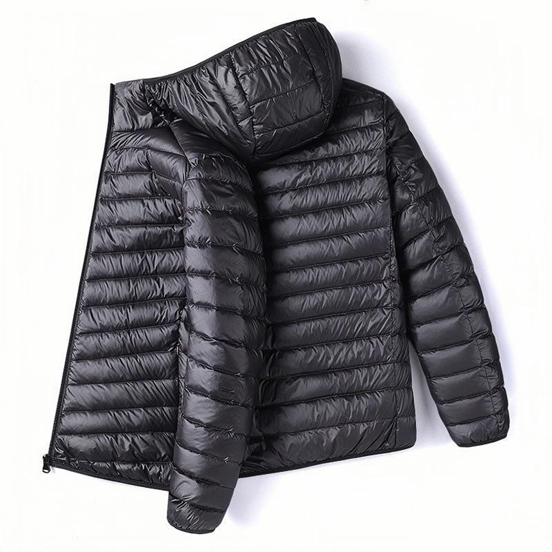 Daunenjacke Herbst und Winter Neue koreanische Version leichte Daunenjacke Herrenmode Trend mit Kapuze Kurzgröße warme Jacke