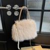 Geantă de mână pufoasă cu perle - Geantă crossbody de damă la modă primăvară/vară 2025