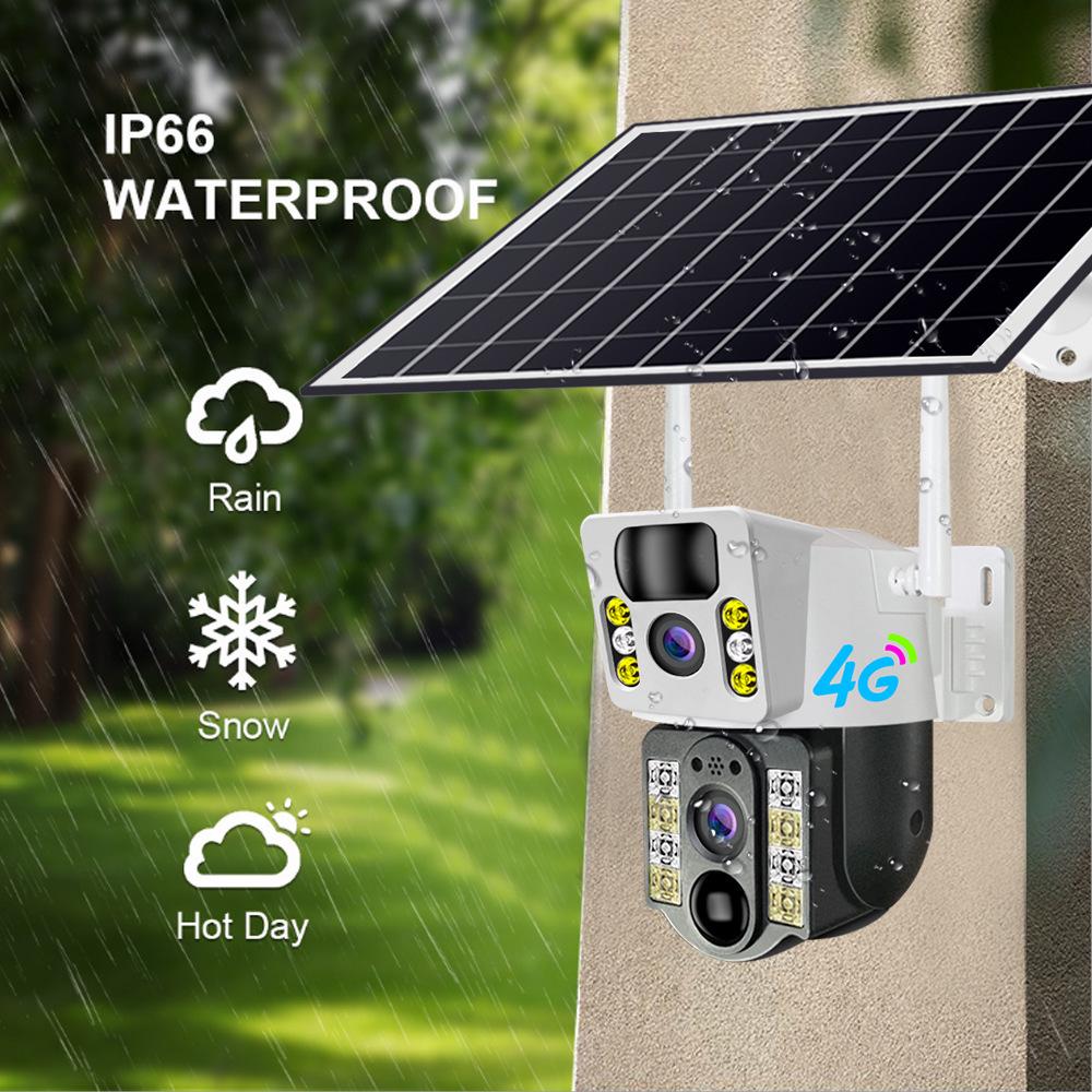 4G Solar-Powered V380 Surveillance Camera: 6MP, Waterproof, Outdoor, PTZ.
