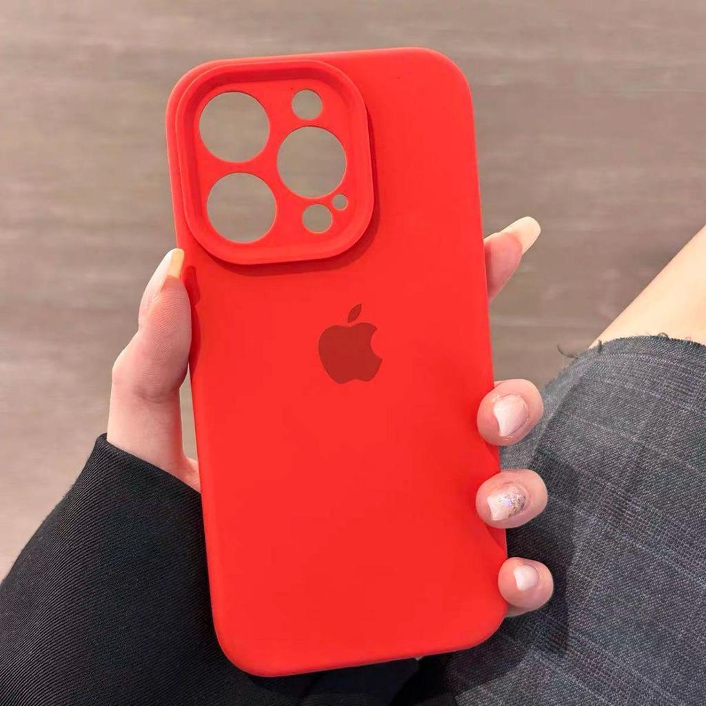Einfarbiges weiches Silikoncase, stoßfest für iPhone 12/13/14/15 & 16 Pro Max - Unisex