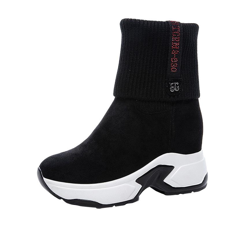 

Martin boots women s 2025 autumn and winter new thick-soled inner height increase women s shoes versatile casual elastic socks boots a 2025 34