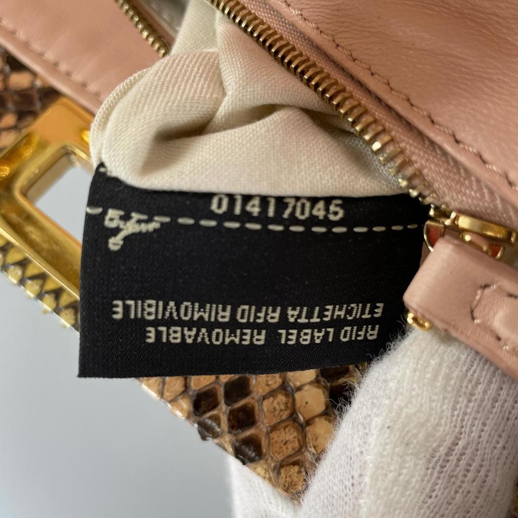 FENDI Peekaboo mini 8BN244 Python Handbag beige Women 2WAY used