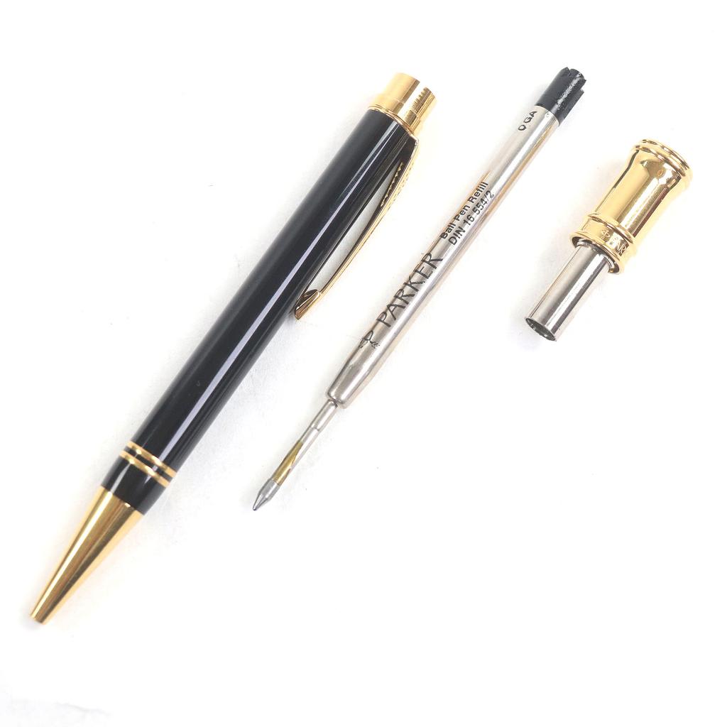 Very Good PARKER Ballpoint Pen Duo Field Black GT Twist Type Black Gold Used