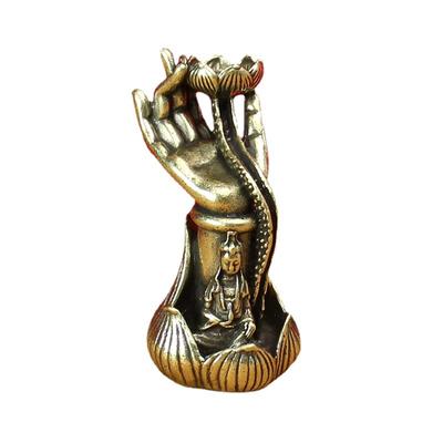 Antiek speelmessing lotusblad lotus terugstroom wierookornament bureaublad bergamot lotusbloem Guanyin bergamot wierookbranderhouder wierookhouder