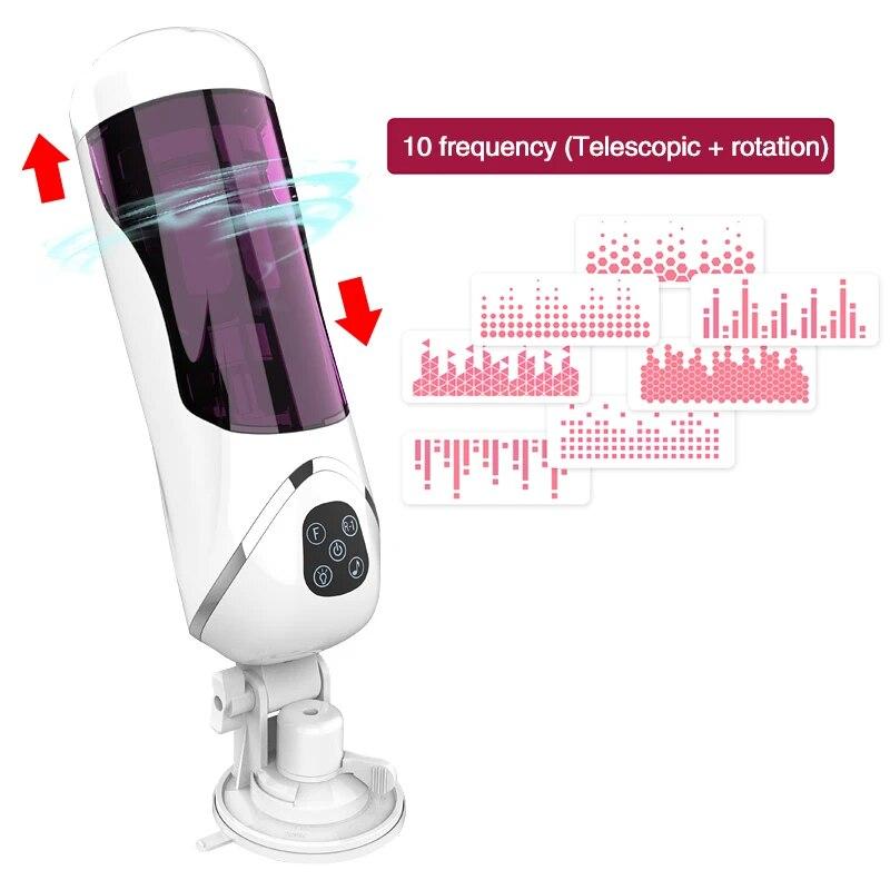 Automatic Piston Telescopic Rotation Male Masturbator Cup Blowjob Masturbator for Man Penis Sucker Vibrtor Handsfree Sex Machine