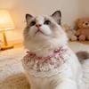 Cartoon Knitted Collar Lace Floral Bows Cat Drool Towel Cute Pet Bib  Daily Use