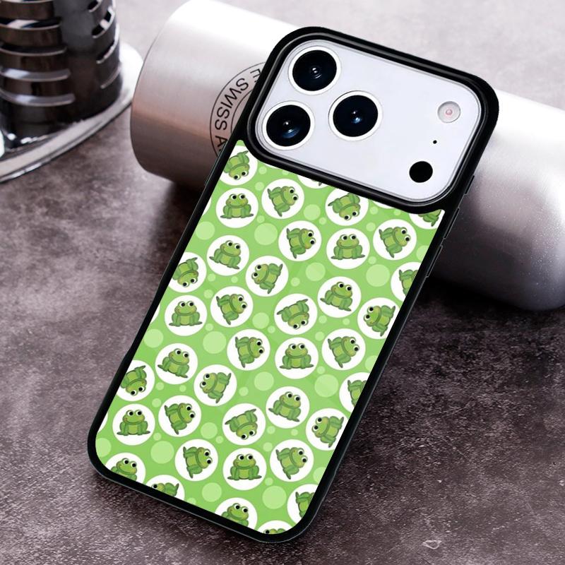 Cute Green Frog Phone Case For iPhone 17 16 15 14 13 12 11 Pro Max Plus 17Air Soft Silicone Cover