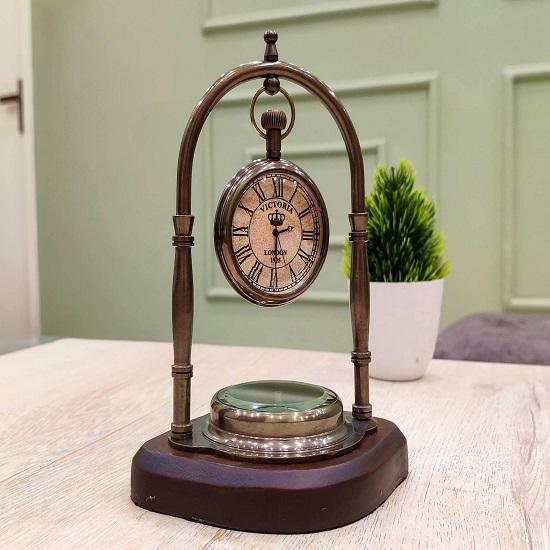 Table Clock,  Christmas Gift, Brass Figurine, Gift for Wife, Couples Gift, Gift for Mom,