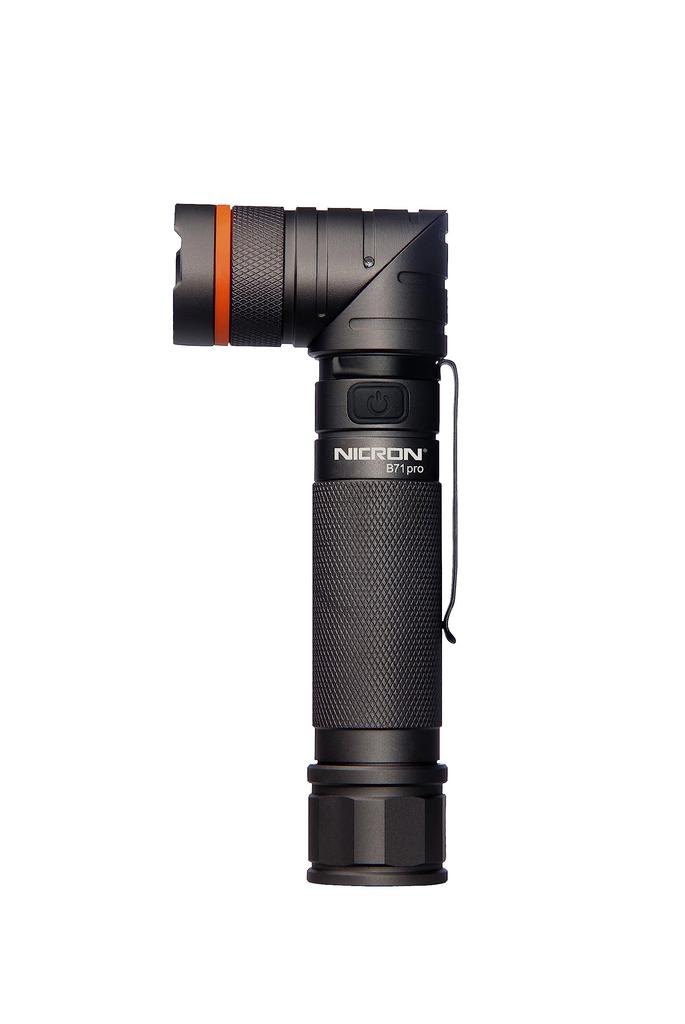 NICRON LED Handy Clip Chest Mountain B71Pro Light, L-Shaped, Swivel, Rechargeable, Included, Magnet, Light, Small, Hands-Free, Compact, Portable,