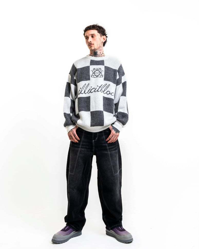 Unisex Heavyweight Plaid Patchwork Winter Sweater - European & American Streetwear