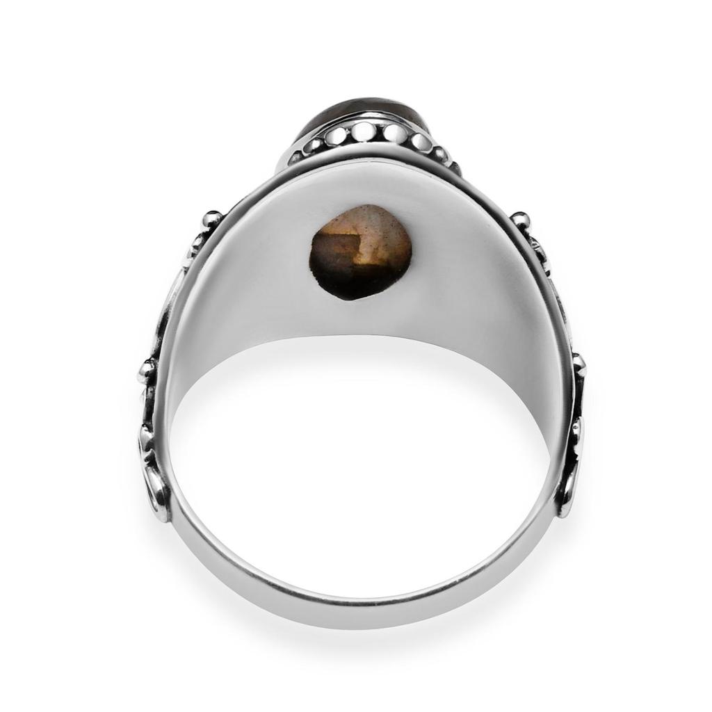 Natural Marquise Shape Labradorite Leaf Designer Shank Sterling Silver Vintage Ring For Women & Girls