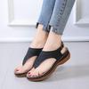 New 2021 Women's Large Size European & American Solid Color Embroidered Thong Flat Sandals, Size 43 Available