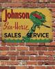 Johnson SeaHorse Sales Service Sign Aluminum Metal 8x12 Rustic Retro Aged  Aluminum