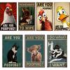 Funny Wall Art Are You Pooping Metal Tin Sign Vintage Bathroom Decor Poster Retro Gothic Home Decor for Apartment or House