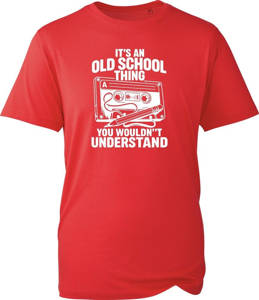 Old School Thing Cassette Tape T Shirt Unisex Black Cotton Retro Novelty Top S