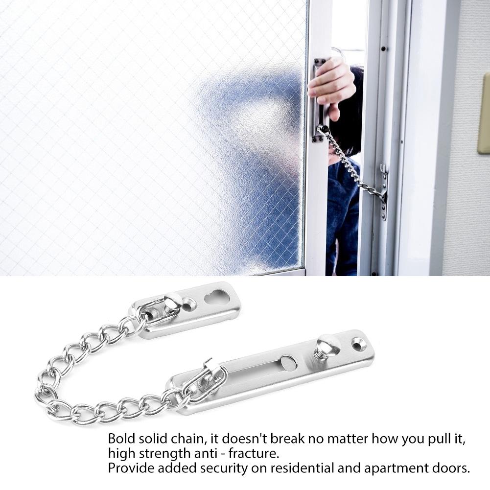 Edelstahl Langlebig Diebstahlschutz Kettenvorhängeschloss Sicherheitswächter Türschloss Riegel Zuhause Hotel(Silber )