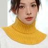 Solid Color Wraps Knitted Bib Ribbed Wool Scarf All-match Turtleneck Fake Collar  Student