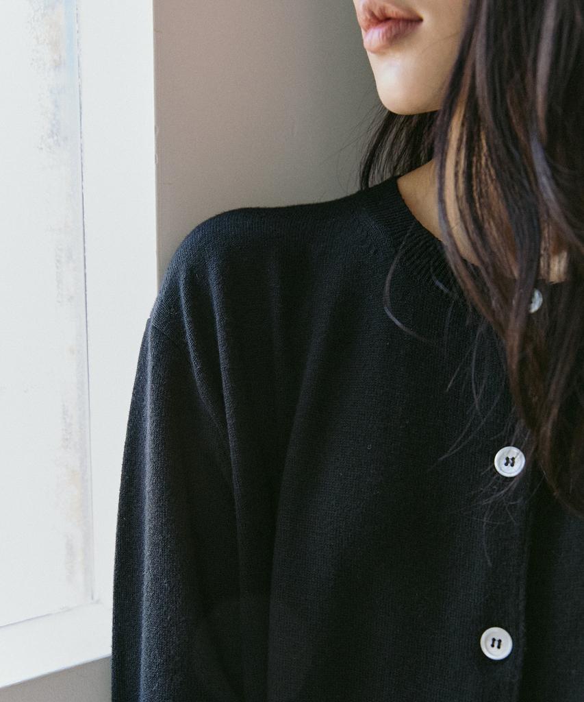 Peulob Silk Wool Cardigan Black
