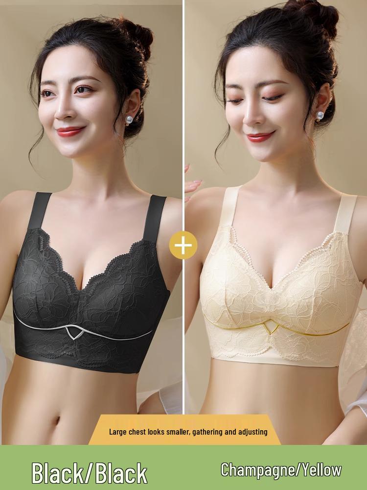 Plus Size Adjustable Push-Up Bra for Large Busts: Side Support, Posture Correcting, Anti-Sagging, Minimizing Design.