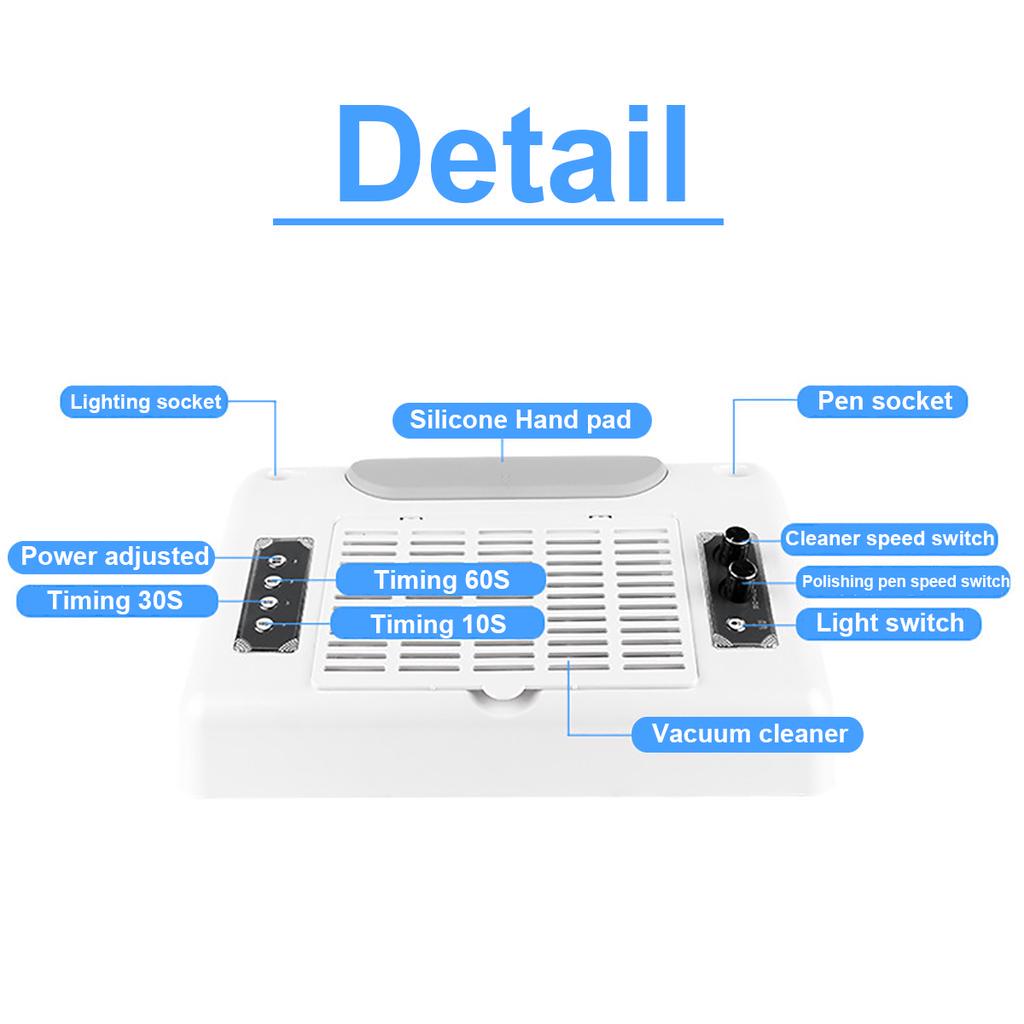 1PC 5in1 Nail Machine Polisher Vacuum Cleaner Multi-purpose Phototherapy Machine 60W UV LED Nail Lamp Professional Nail Tool