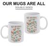 1pc 11oz White Ceramic Coffee Mug, Double-Sided Printed Funny Style, Heat Resistant Cup, Comfortable Grip, Dishwasher Safe, Daily Use Gift