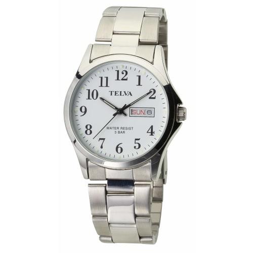 Klefer Men's Analogue Waterproof Watch with Date Display, Day of the Week Display, Metal Band, TE-AM178-WTS, Silver