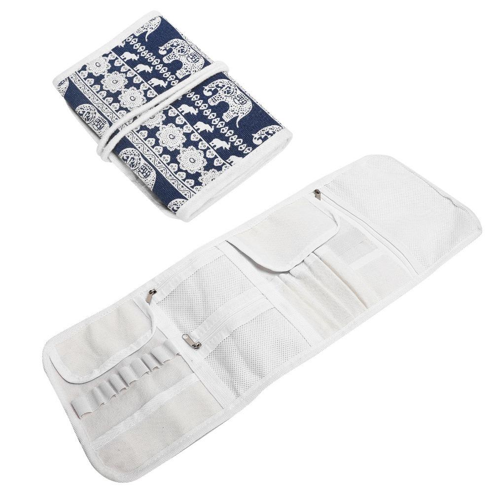 Roll Up Knitting Needles Case Zipper Bag Knitting Needle Storage  Accessories Storage Elephant Pattern