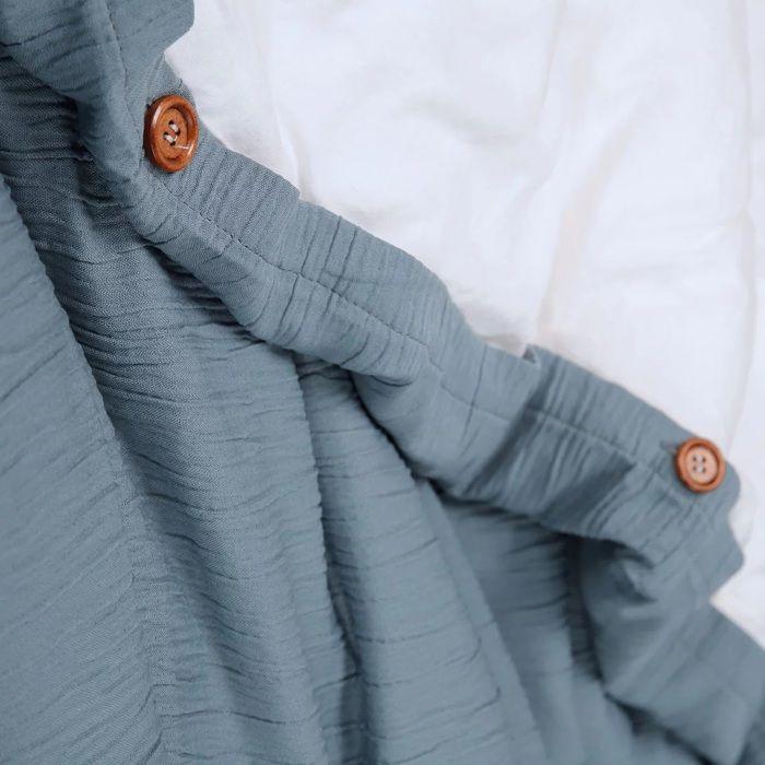 Parure de lit en gaze de microfibre 220 x 240 cm Bicolore bleu