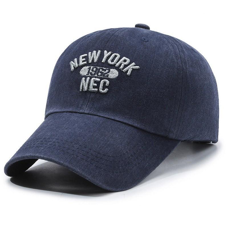 Unisex Distressed Embroidered Cotton Baseball Cap with Soft Brim for Sun Protection
