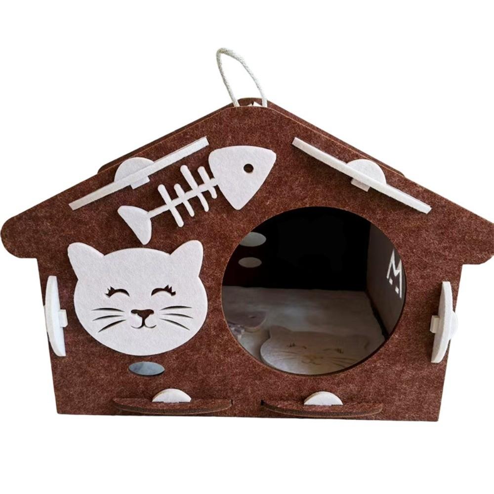 New Foldable Cat House Soft Cartoon Pet House Semi-Enclosed Cat Bed Small Dogs kitten