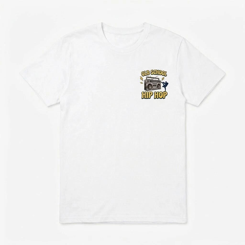 Vintage Old School Hip Hop T-Shirt - Retro 80s 90s Boombox Graphic Tee L