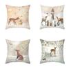Christmas Elk Tree Cushion Pillowcase 45X45cm Home Decoration Living Room Sofa Throw Pillow 2024 New Year Cushion Cover