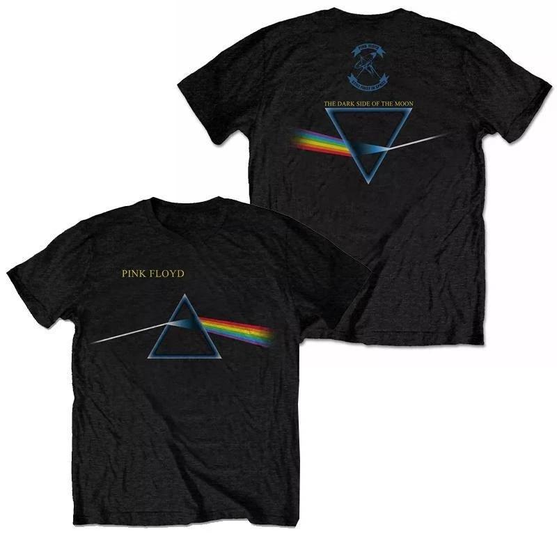 Pink Floyd Band English Letter Pattern Rock American Retro Distressed Loose Vintage Men s Women s T-shirt 4XL