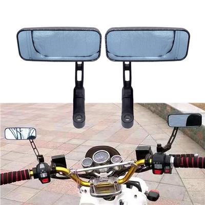 1 par nova motocicleta universal durável modificado 360 girar espelhos retângulo espelhos retrovisores cor de linha preta