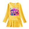 Mädchen Kpop Rumi Zoey Mira Hunters Print Langarm Falten Netz Kleid