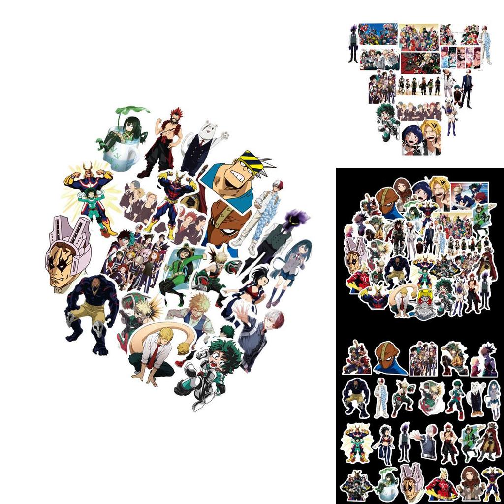 Vibrantes Pegatinas de PVC de My Boku No Hero Academia Para Decoración de Portátil, Equipaje, Coche