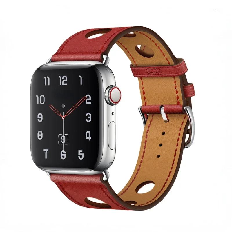 Genuine Leather Bracelet Strap For Apple Watch Band 45mm 49mm 41mm 44mm 42mm 46mm Leather Wristband iWatch Ultra 11 10 9 8 7 6 5
