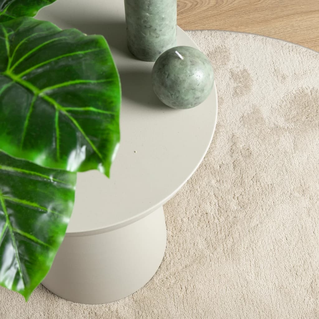 OVIEDO Short Pile Rug Beige Ø 120 Cm