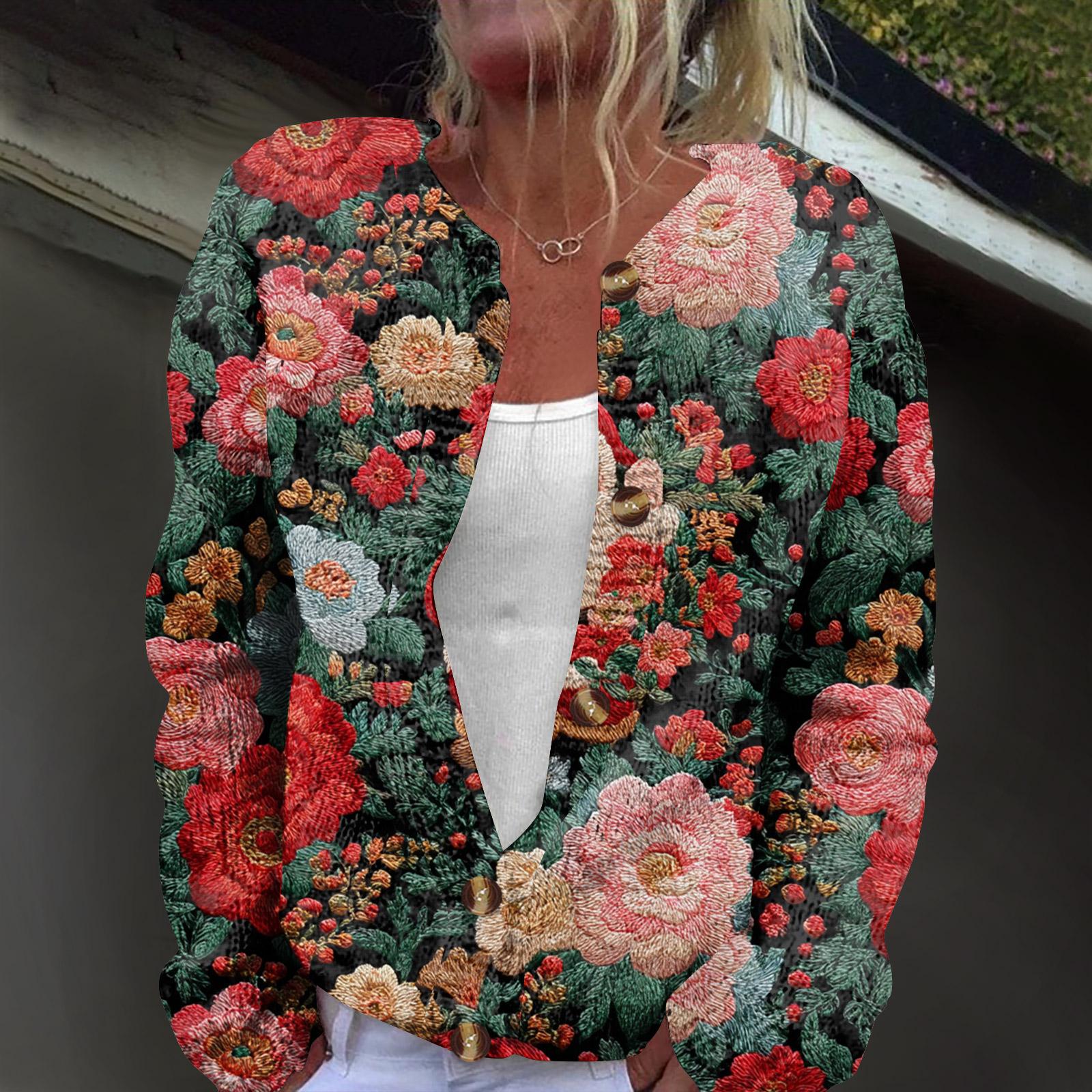 

Женский модный вязаный кардиган на пуговицах с рождественским принтом и длинным рукавом XXXXXL