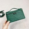 High-End Versatile Ostrich Pattern Leather Shoulder and Cross-Body Women's Handbag