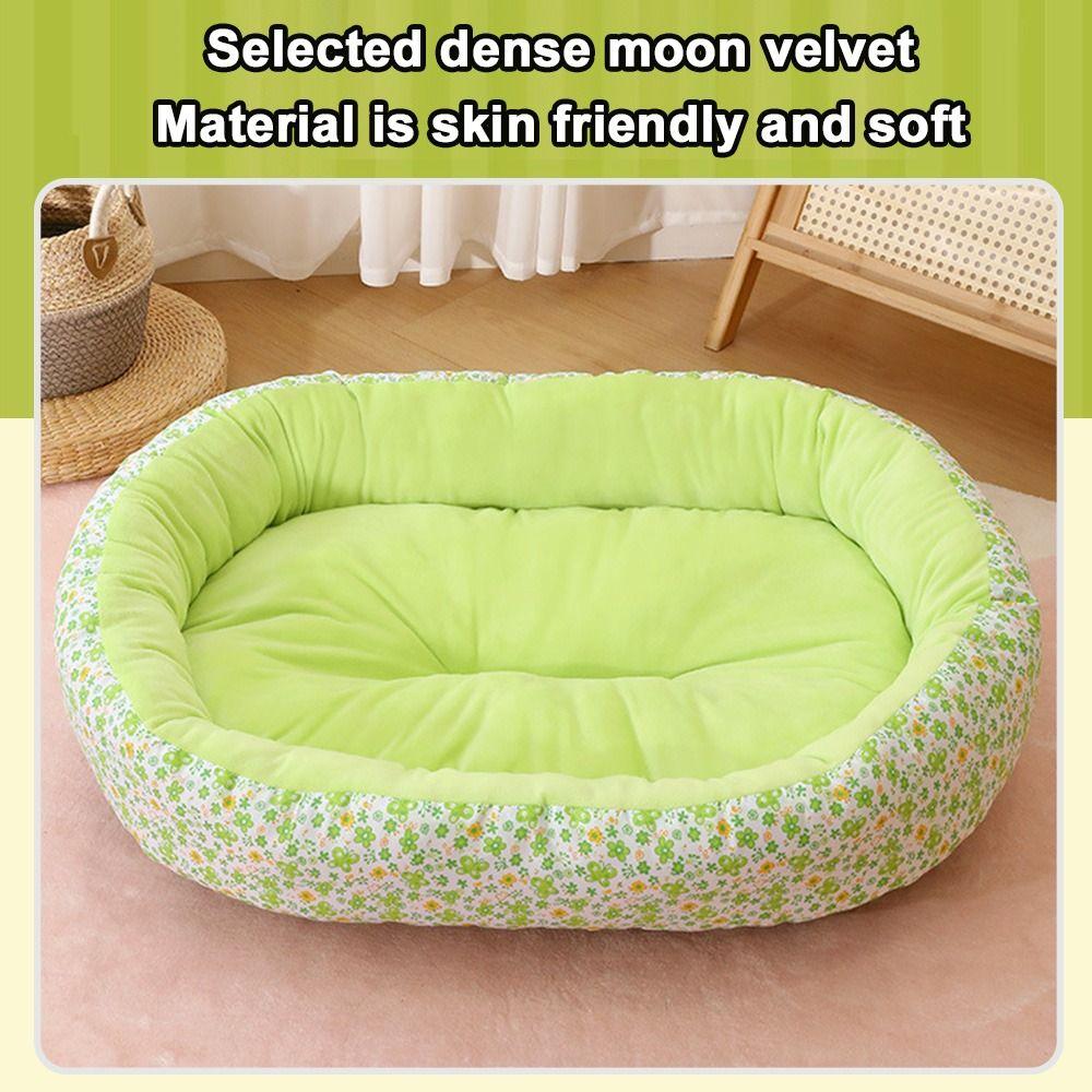 Puppy Sofa Pet Bed Breathable Cat Bed Flower-printed Indoor Cat House  for Dogs Sleeping
