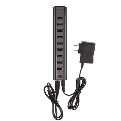 Alimentatore Adattatore Caricatore USB Hub Adattatore Hi-Speed Multi Hub 10 Porte Per PC Laptop