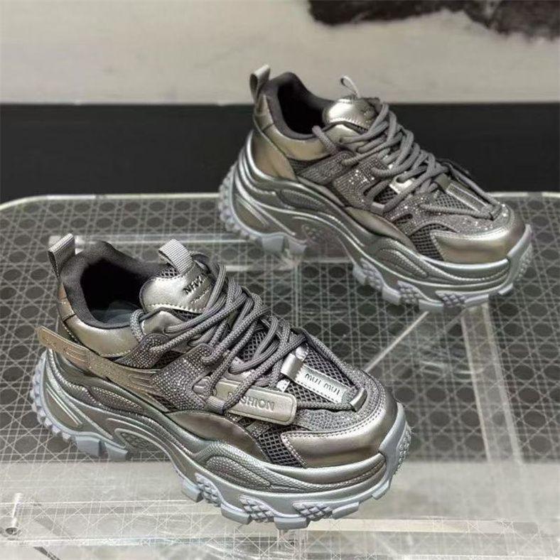 

Маленькие кроссовки на платформе со стразами - Женский спортивный повседневный стиль весна/осень 2025 35 In Stock