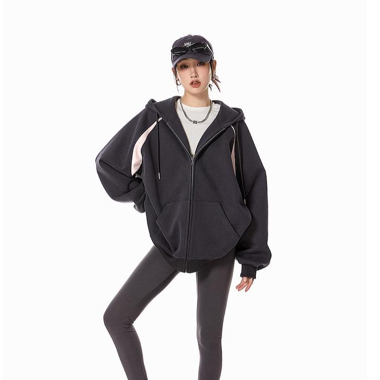 Dámská retro mikina s kapucí - Všestranná, volná, ležérní móda na jaro a podzim.