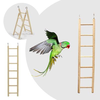Wooden Bird Ladder For Cage Bird Parrot Ladders Toys Cage Hanging Pet Cage Ladders Climbing Ladder Dog Travel Bowl With Lid